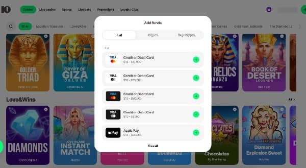 Banking at 10bet casino