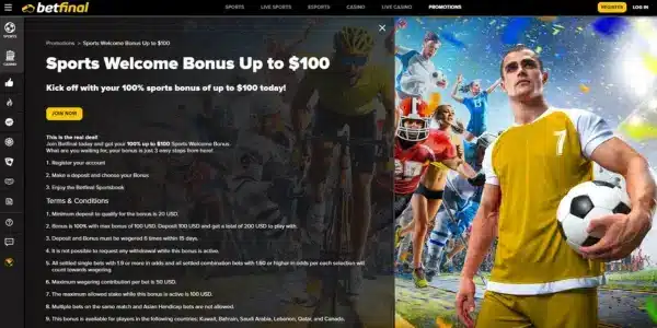 BetFinal Saudi Arabia sport welcome bonus
