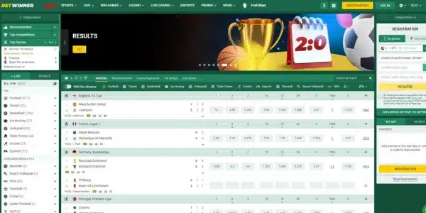 BetWinner UAE homepage