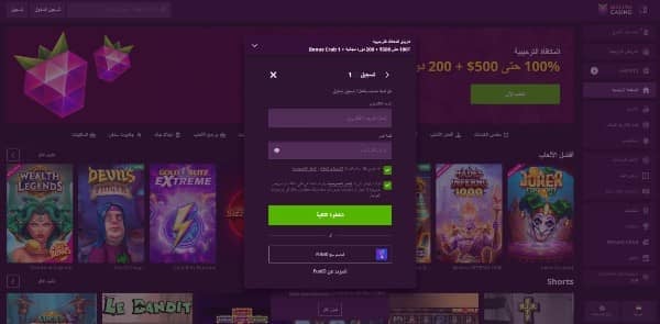 Enter your email address ,create a strong password for your account and accept terms and conditions on Malina Casino