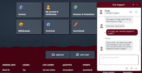 Customer Support at AllySpin casino