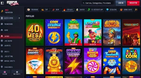 play online slots at Mafia Casino