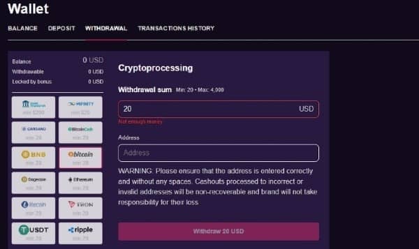 Enter the withdrawal amount