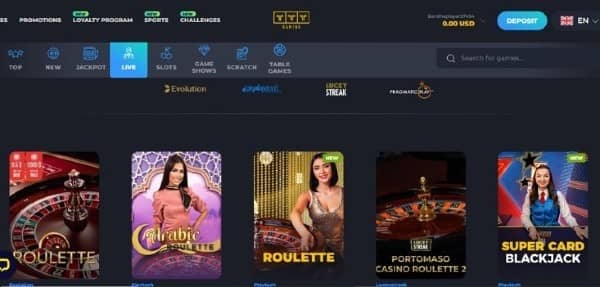 check live dealer games in YYY Casino