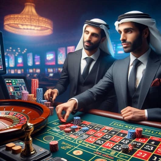 two players are playing roulette